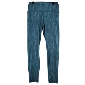 CRZ YOGA Women's Streamer Paris Green Patterned Sports Leggings M 8 10 NWT